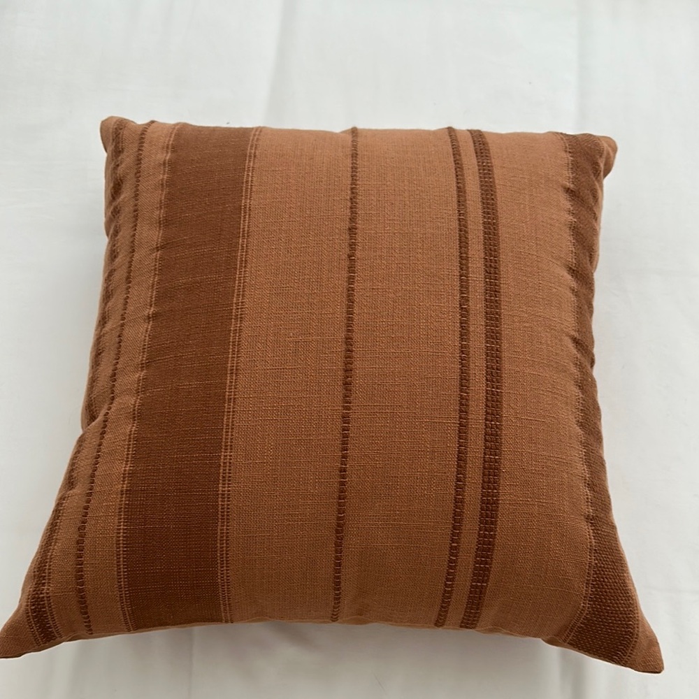Striped Rust Throw Pillow